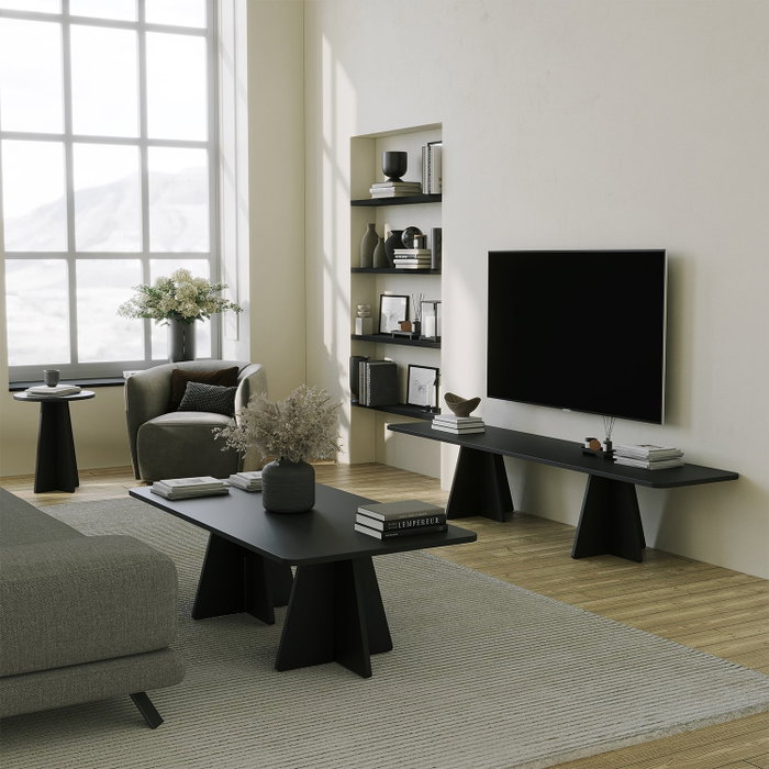 Hanah Home Mushroom Mueble de TV Negro Hanah Home Mushroom Mueble de TV Negro